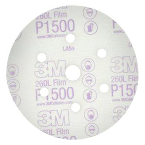 3M - 01133 - Red Abrasive Finishing Film Hookit Disc Dust Free, 6 in, P1500, 25/box - 60455037733