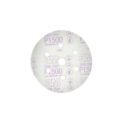 3M - 01133 - Red Abrasive Finishing Film Hookit Disc Dust Free, 6 in, P1500, 25/box - 60455037733