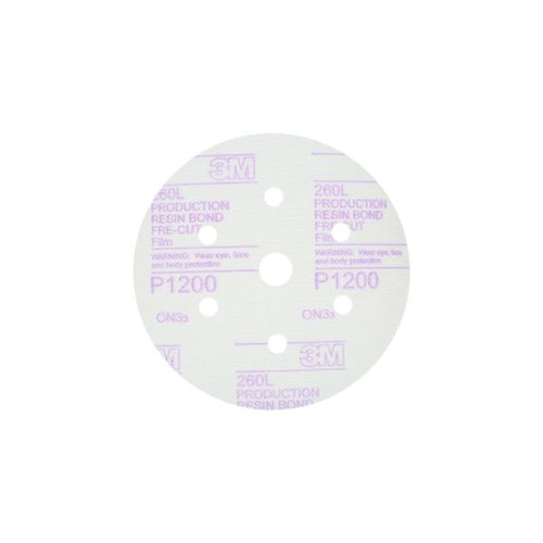 3M - 01134 - Red Abrasive Finishing Film Hookit Disc Dust Free, 6 in, P1200, 25/box - 60455037741