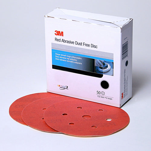 3M - 01140 - Red Abrasive Hookit Disc Dust Free, 6 in, P320