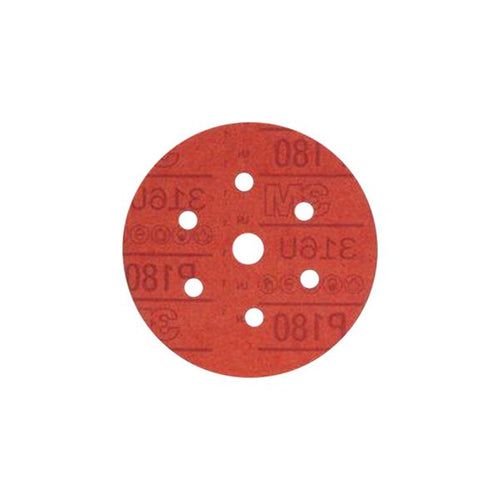 3M - 01143 - Red Abrasive Hookit Disc Dust Free, 6 in, P180