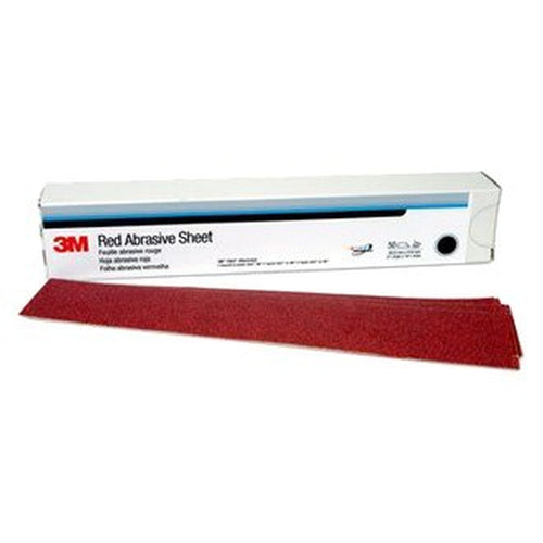 3M - 01177 - Red Abrasive Hookit Sheet, 2-3/4 in x 16-1/2 in, P320, 25/box