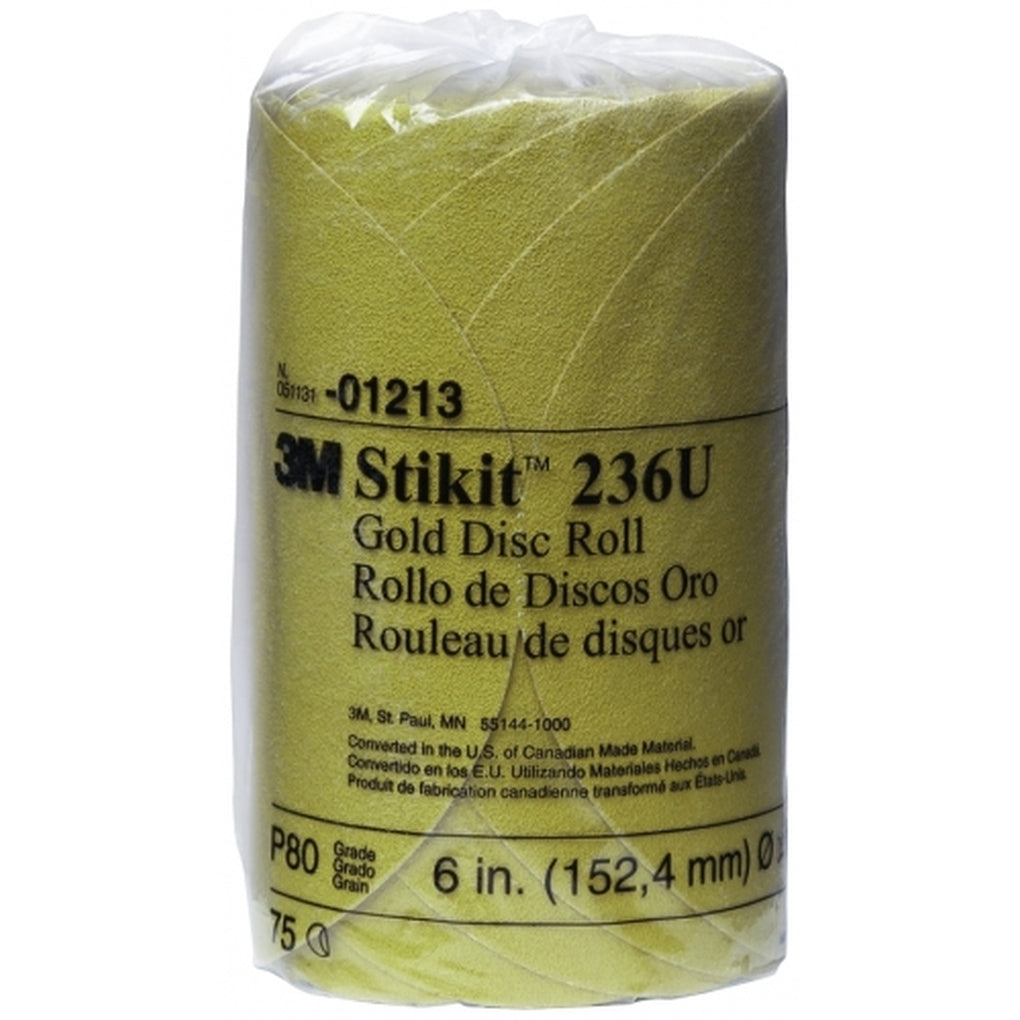 3M - 01213 - Stikit Gold Disc Roll, 6 in, P80A