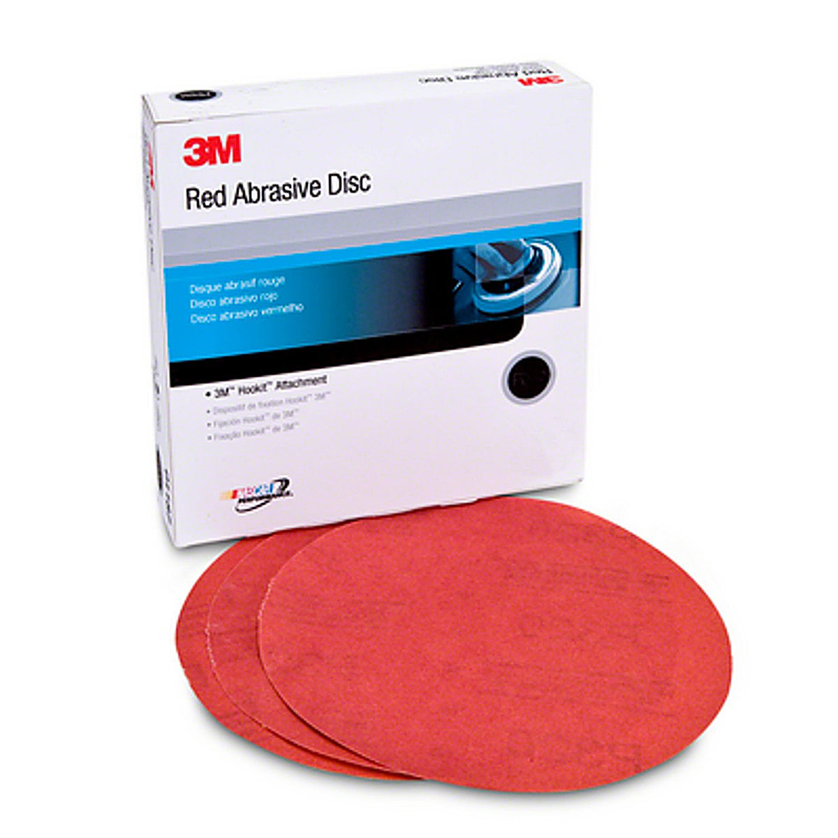 3M - 01301 - Red Abrasive Hookit Disc, 5 in, P100, 50/box - 60455051023