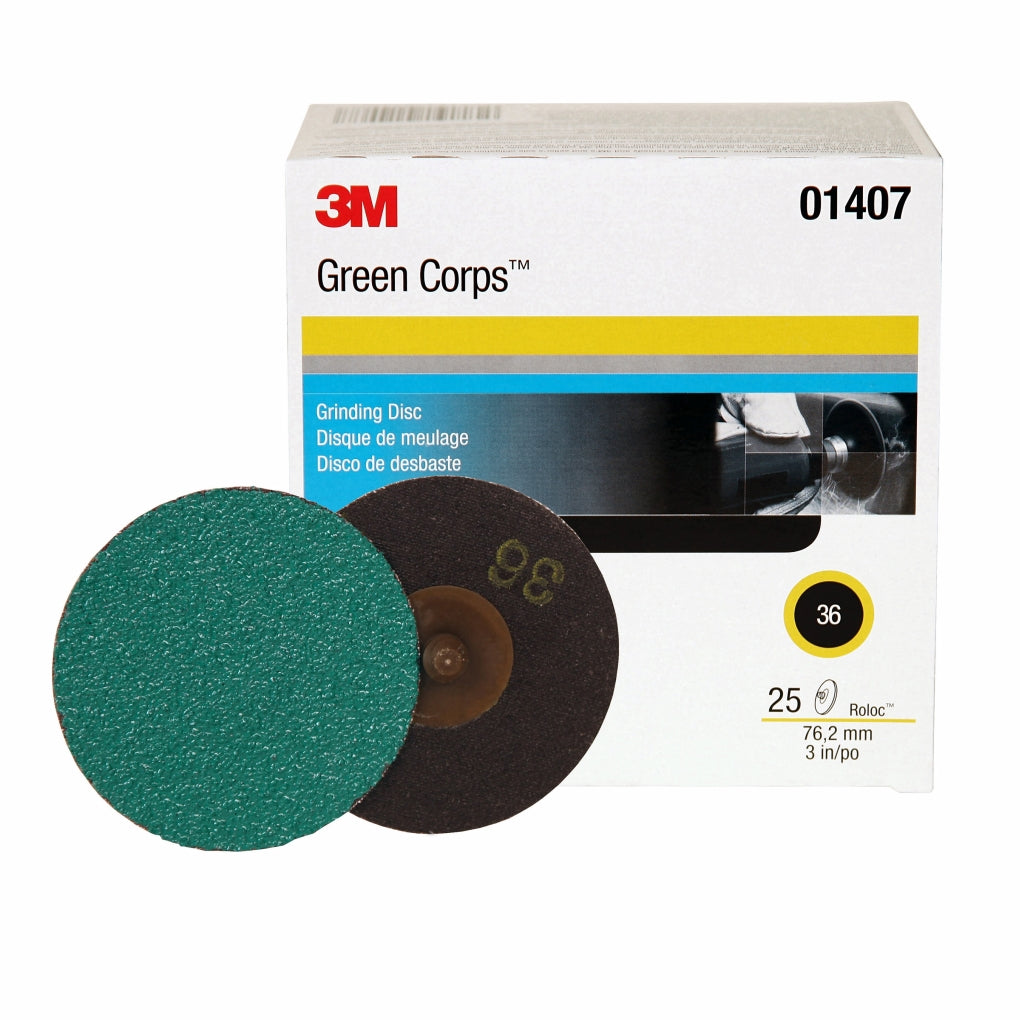 3M - 01407 - Green Corps Roloc Disc, 3 in, 36YF
