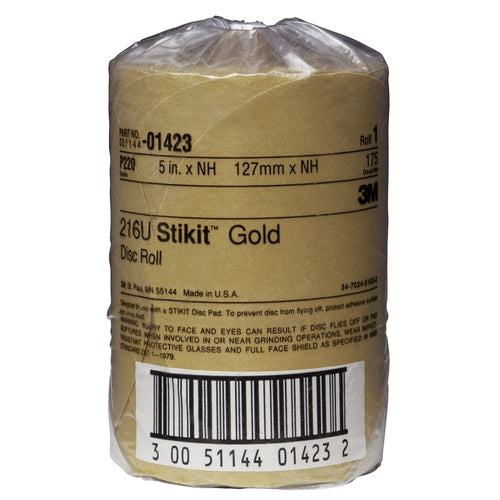 3M - 01423 - Stikit Gold Paper Disc Roll, 216U, 5 in x NH P220 A-weight