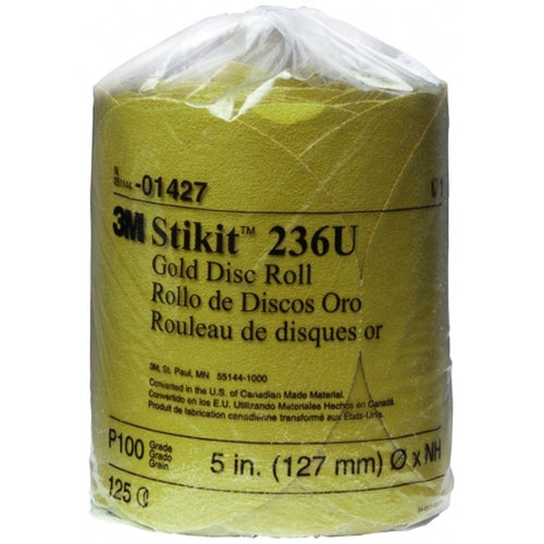 3M - 01427 - Stikit Gold Disc Roll, 5 in, P100, 125 discs per roll - 7010325475