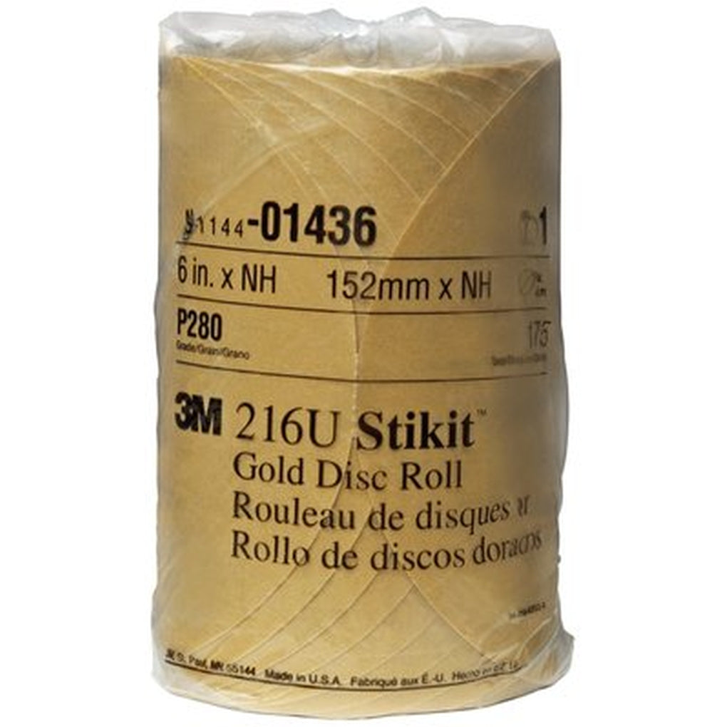 3M - 01436 - Stikit Gold Disc Roll, 216U, 6 in, P280A