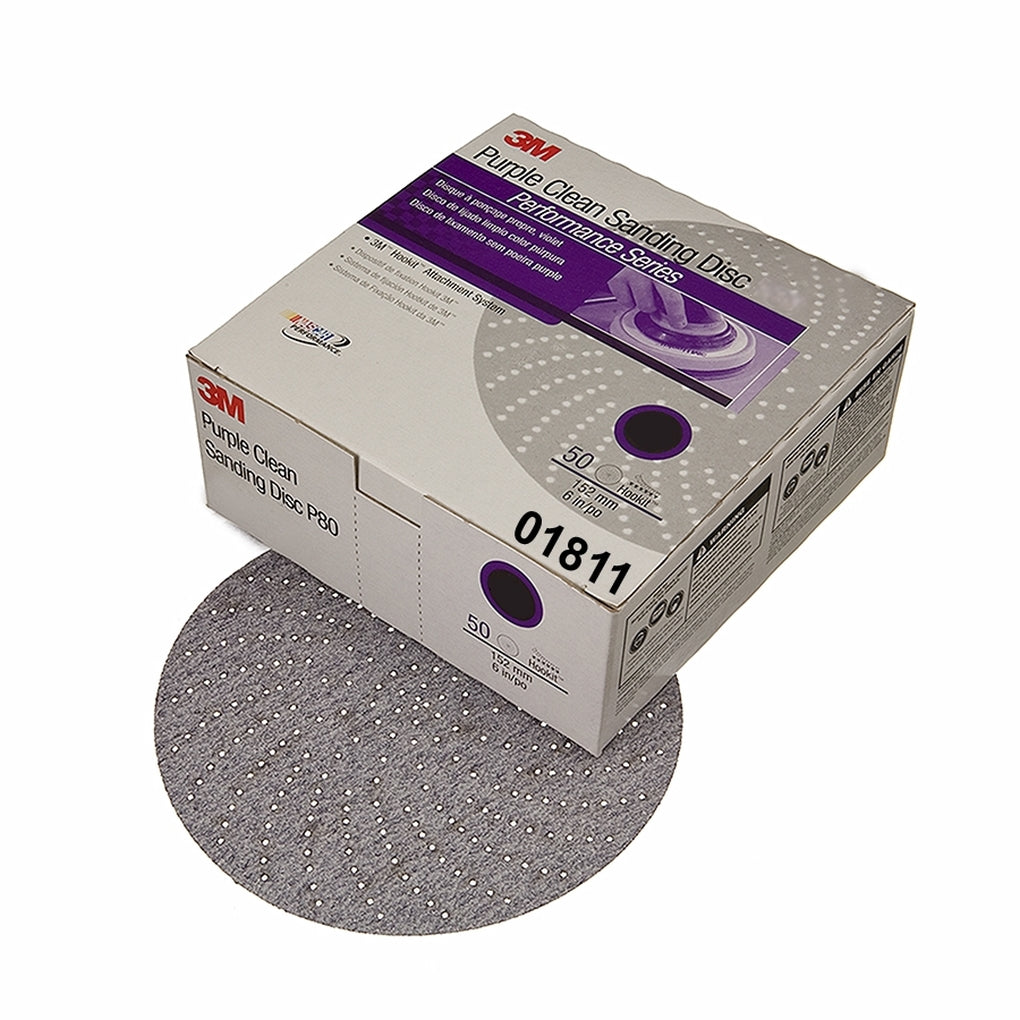 3M - 01811 - Purple Clean Sanding Hookit Disc 334U, 6 in, P400C