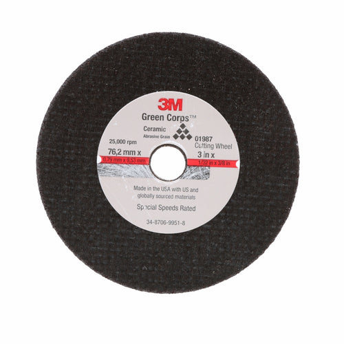 3M - 01987 - General Purpose Cut-Off Wheel, 3 in x 1/32 in x 3/8 in