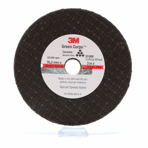 3M - 01988 - General Purpose Cut-Off Wheel, 3 in x 1/16 in x 3/8 in