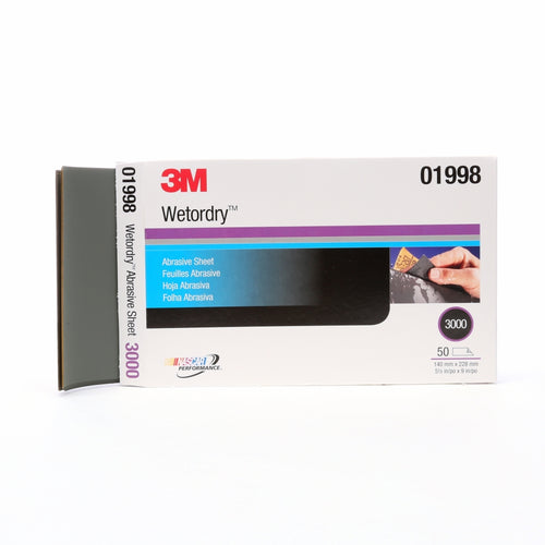 3M - 01998 - Wetordry Abrasive Sheet, 5-1/2 x 9 in, 3000G, 50/box - 60455067821