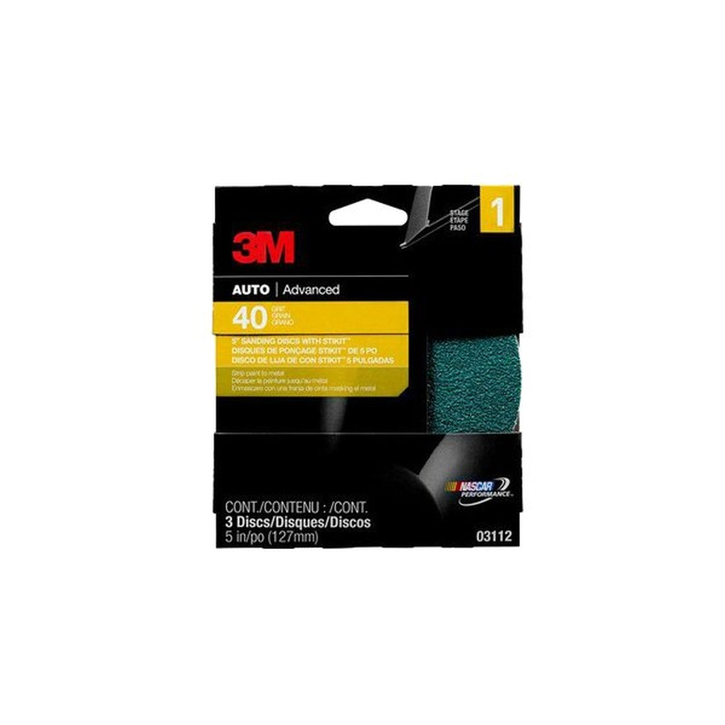 3M - 03112 - Sanding Disc w/Stikit Attachment, 40G, 5 in disc
