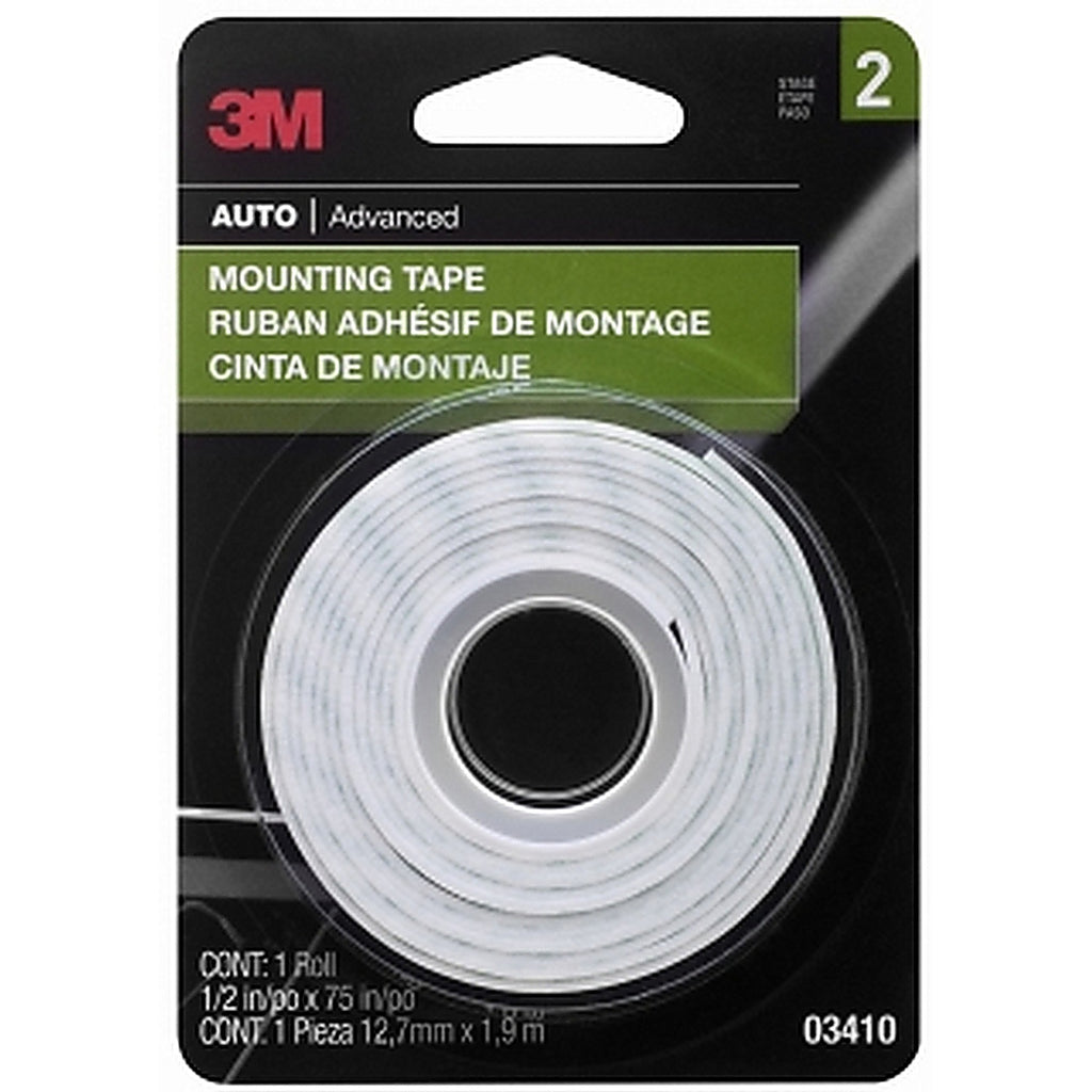 3M - 03410 - Scotch Mounting Tape, 1/2 in x 75 in
