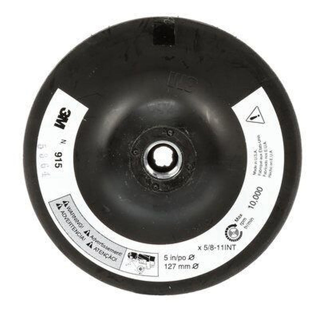 3M - 05674 - Regular Disc Pad Holder, 4 in Dia, 5/8 in - 11 TPI Arbor, Hook and Loop Attachment - 7000120888