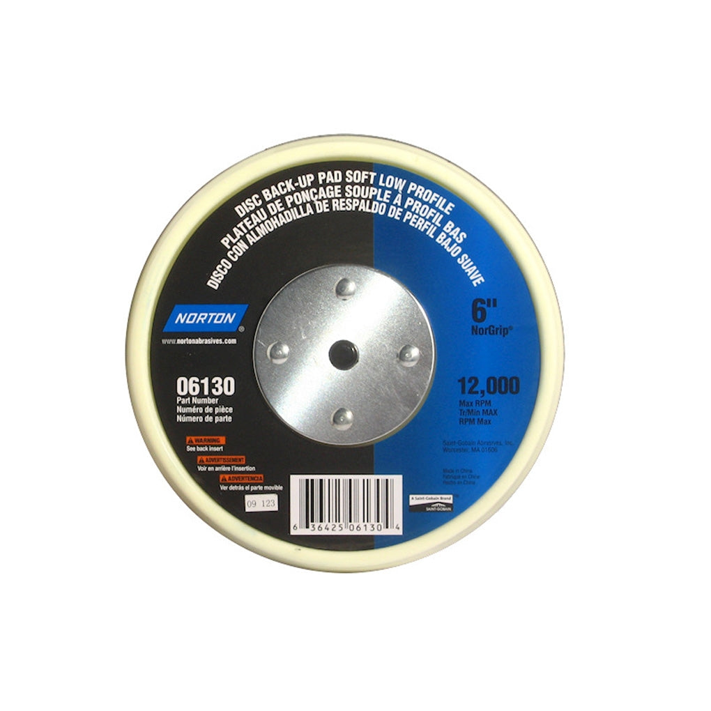 Norton - 06130 - 6 in Soft NoGrip BackUp Pad PSA - EA