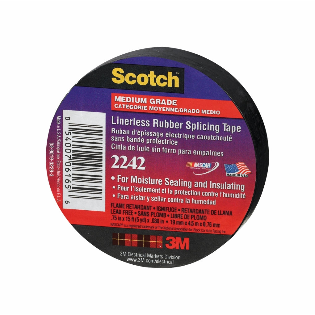 3M - 06165 - Linerless Electrical Rubber Tape 2242, 3/4 in x 15 ft (19 mm x 4.6 m)