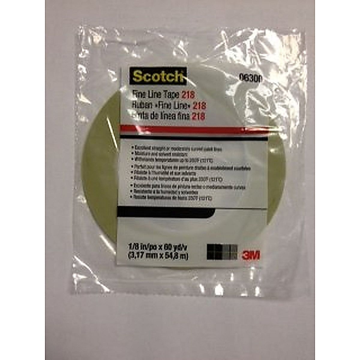 3M - 06300 - Scotch Fine Line Tape, 218 Green, 1/8 in x 60 yd 4.7 mil