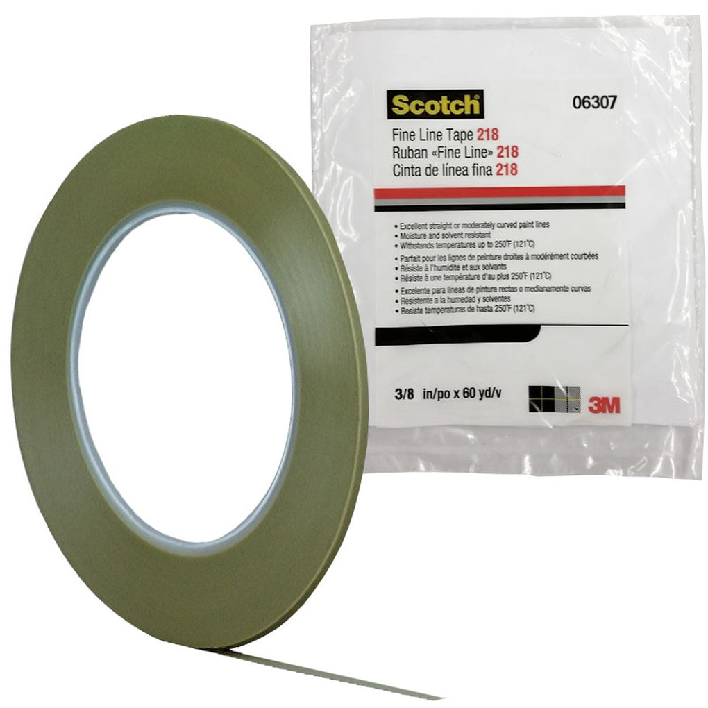 3M - 06307 - Scotch Fine Line Tape, 218 Green, 3/16 in x 60 yd 4.7 mil, Boxed