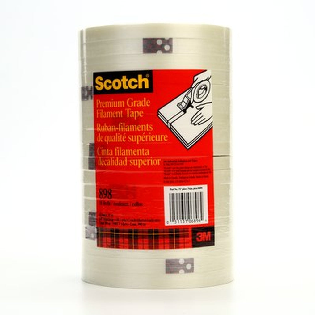 3M - 06896 - Scotch Filament Tape 898, Clear, 12 mm x 55 m - 70006248556