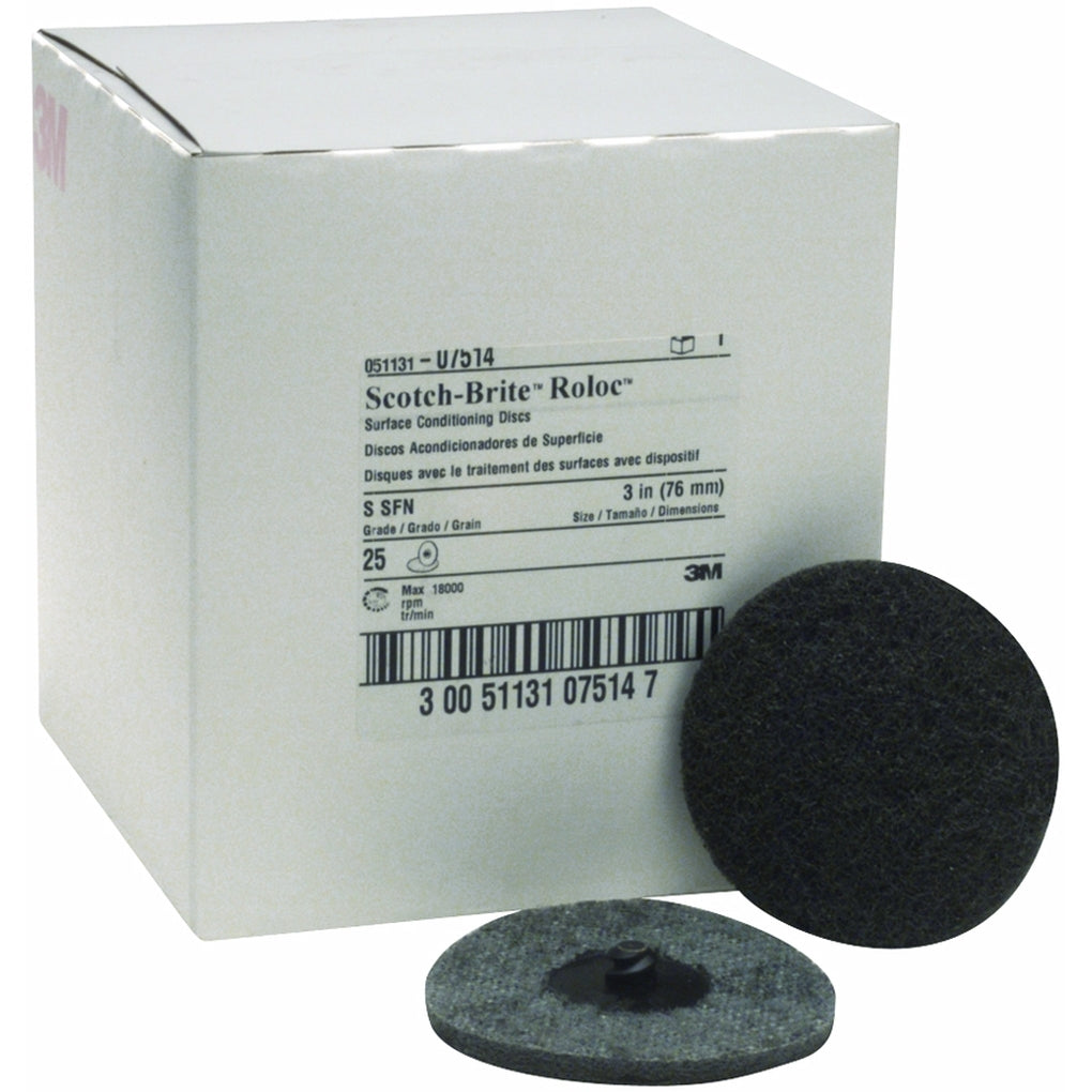 3M - 07514 - Scotch-Brite Roloc Surface Conditioning Disc, 3 in, Super Fine, 25/box