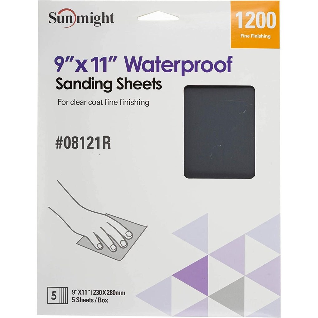 Sunmight - 08121R - 9 IN. X 11 IN. Waterproof Sheets Grit 1200 - 5/Pack