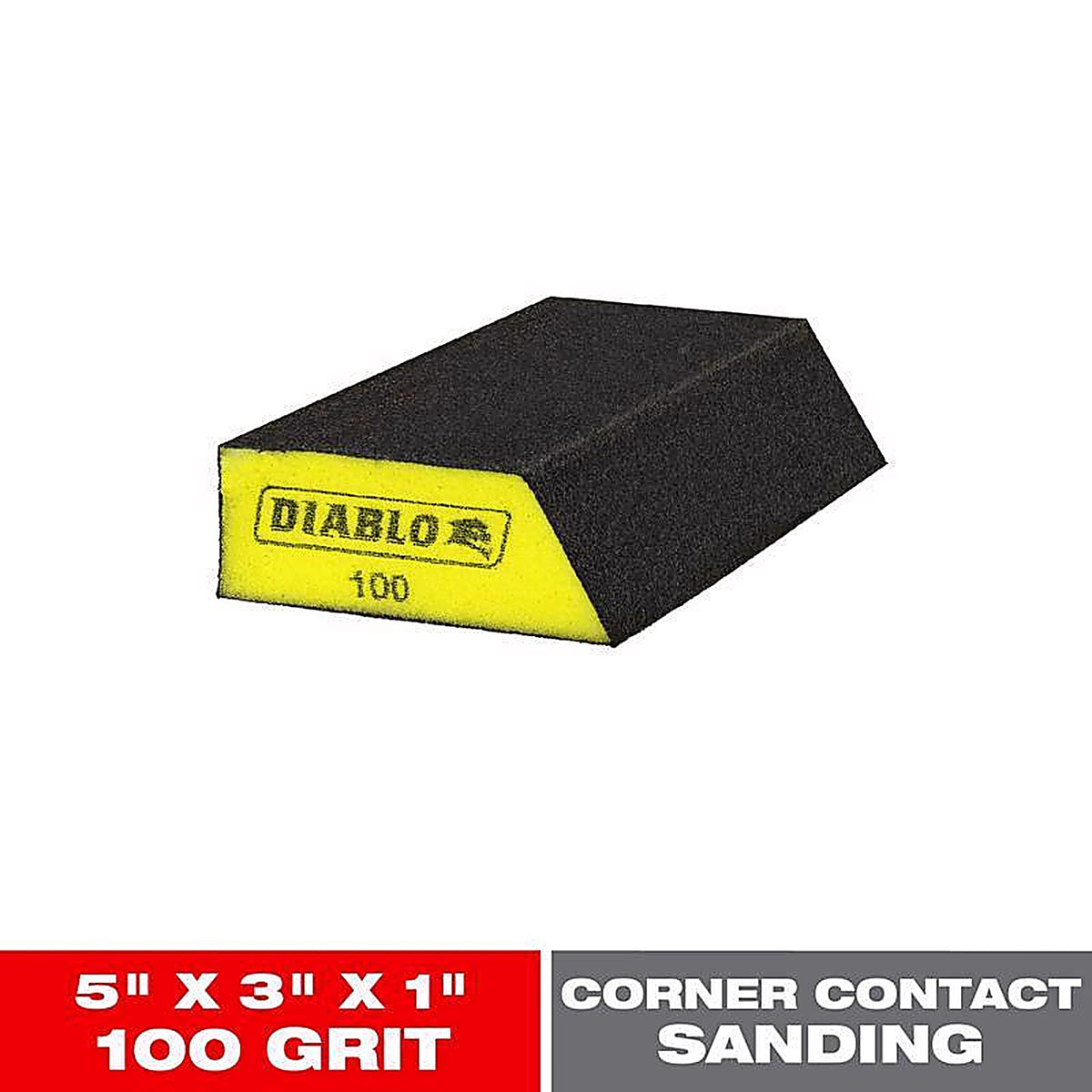Diablo - DFBLANGFIN01G - 5 in. L X 3 in. W X 1 in. T 100 Grit Fine Angled Sanding Sponge