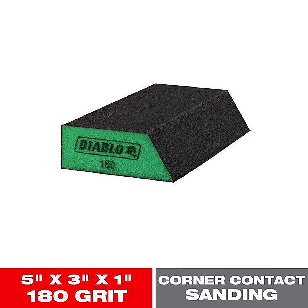 Diablo - DFBLANGSFN01G - 5 in. L X 3 in. W X 1 in. T 180 Grit Ultra Fine Angled Sanding Sponge