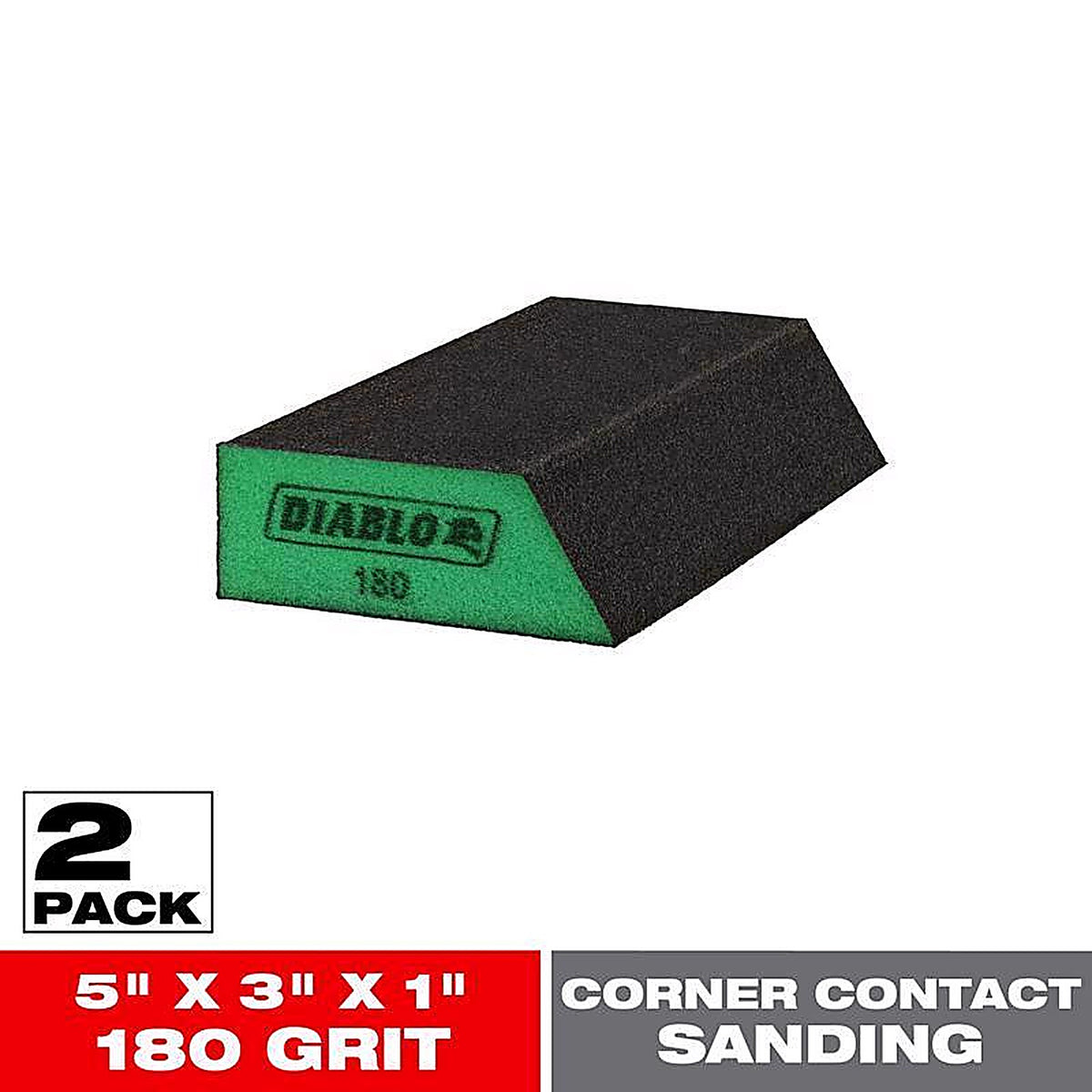 Diablo - DFBLANGSFN04G - 5 in. L X 3 in. W X 1 in. T 180 Grit Ultra Fine Angled Corner Sanding Sponge