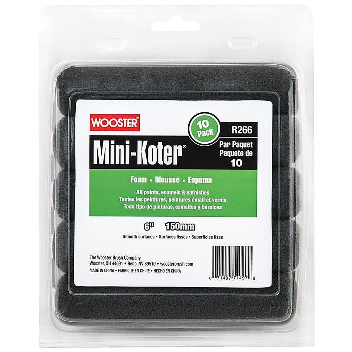 Wooster - R166-6 - Mini-Koter Foam 6 in. W Mini Paint Roller Cover 10 pk