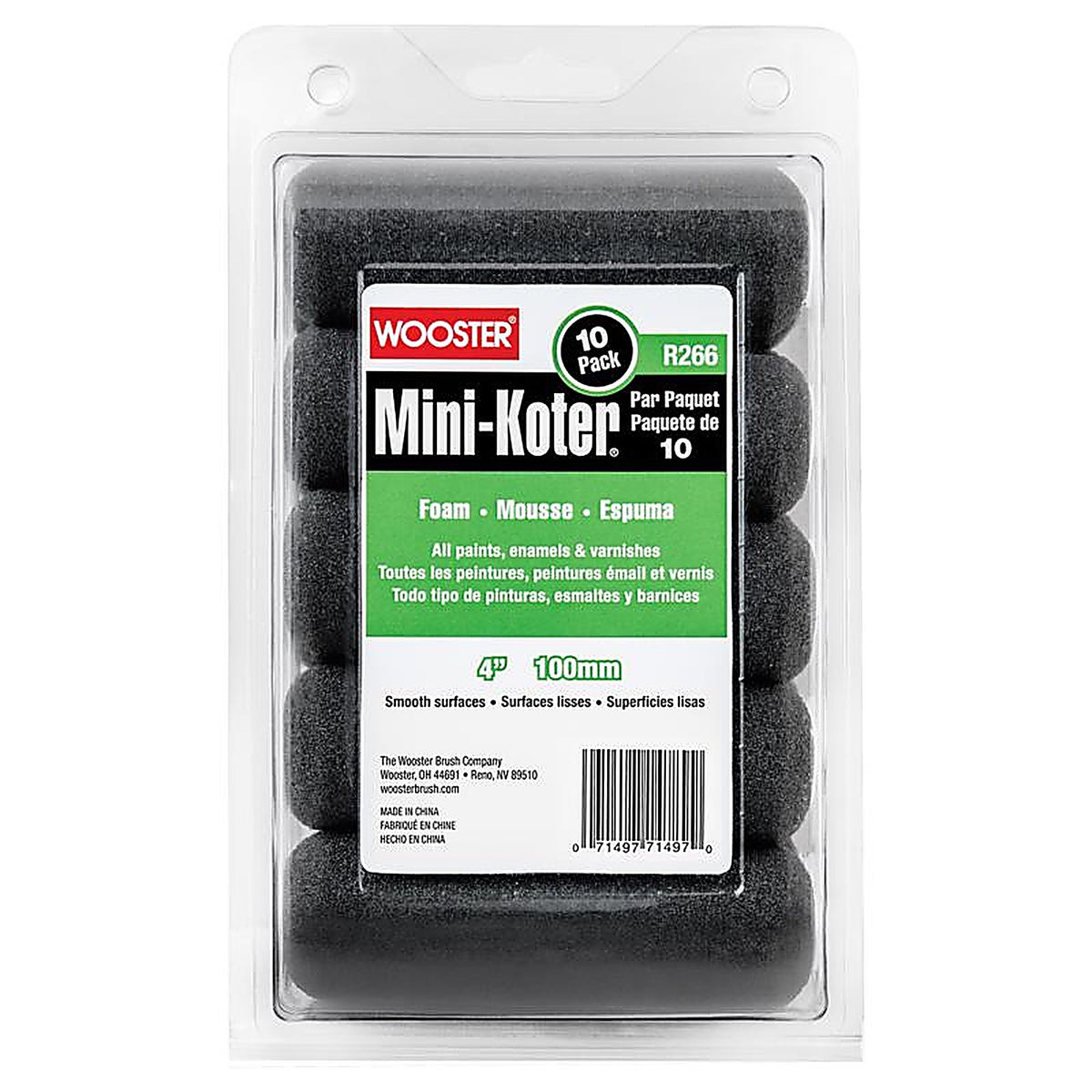 Wooster - R166-4 - Mini-Koter Foam 4 in. W Mini Paint Roller Cover 10 pk