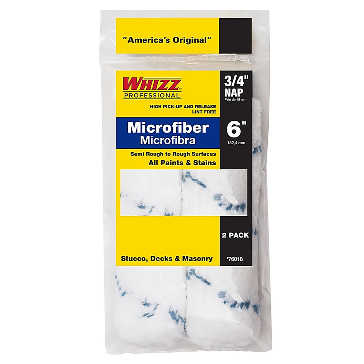 Whizz - 76018 - Xtrasorb Microfiber 6 in. W x 3/4 in. Mini Paint Roller Cover - 2/Pack