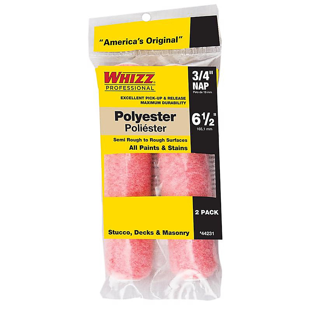 Whizz - 44231 - Polyester 6.5 in. W x 3/4 in. Mini Paint Roller Cover - 2/Pack