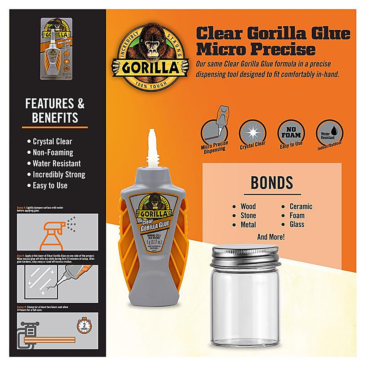 Gorilla - 103616 - Micro Precise High Strength Hybrid Adhesive Glue 5 gm