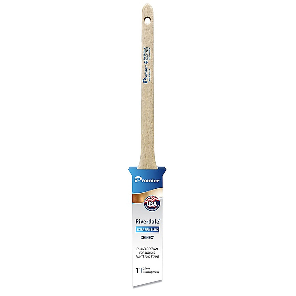 Premier - 17239 - Riverdale 1 in. Extra Stiff Thin Angle Paint Brush