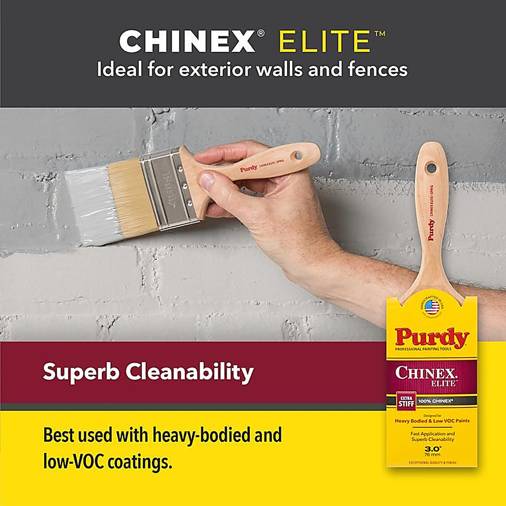 Purdy - 144580930 - Chinex Elite Sprig 3 in. Extra Stiff Flat Paint Brush