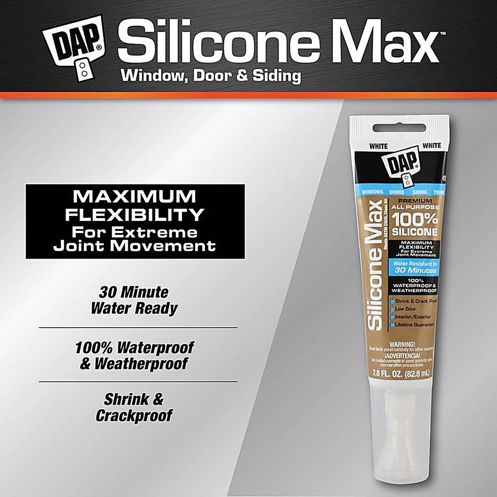 DAP - 7079808796 - Silicone Max White Silicone All Purpose Sealant 2.8 oz