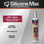 DAP - 7079808668 - Silicone Max Clear Silicone Kitchen and Bath Sealant 10.1 oz