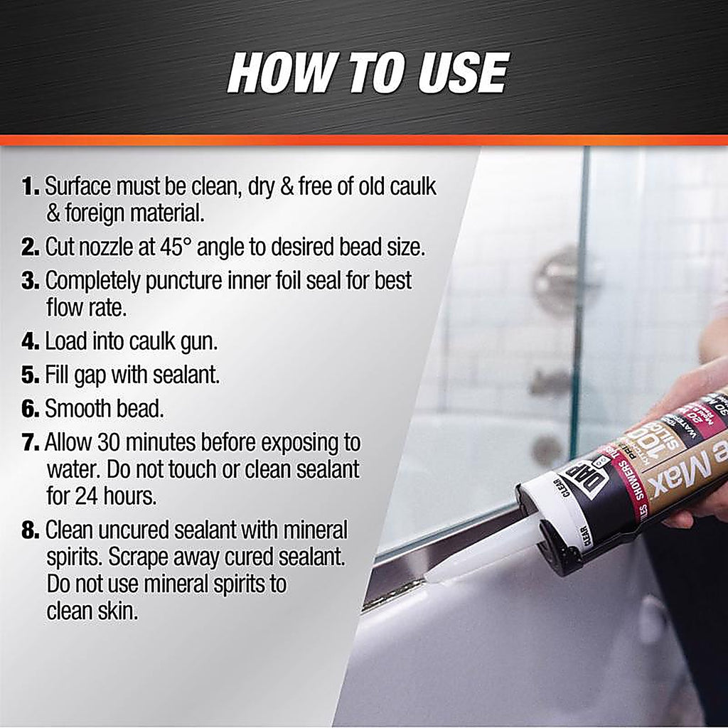 DAP - 7079808668 - Silicone Max Clear Silicone Kitchen and Bath Sealant 10.1 oz