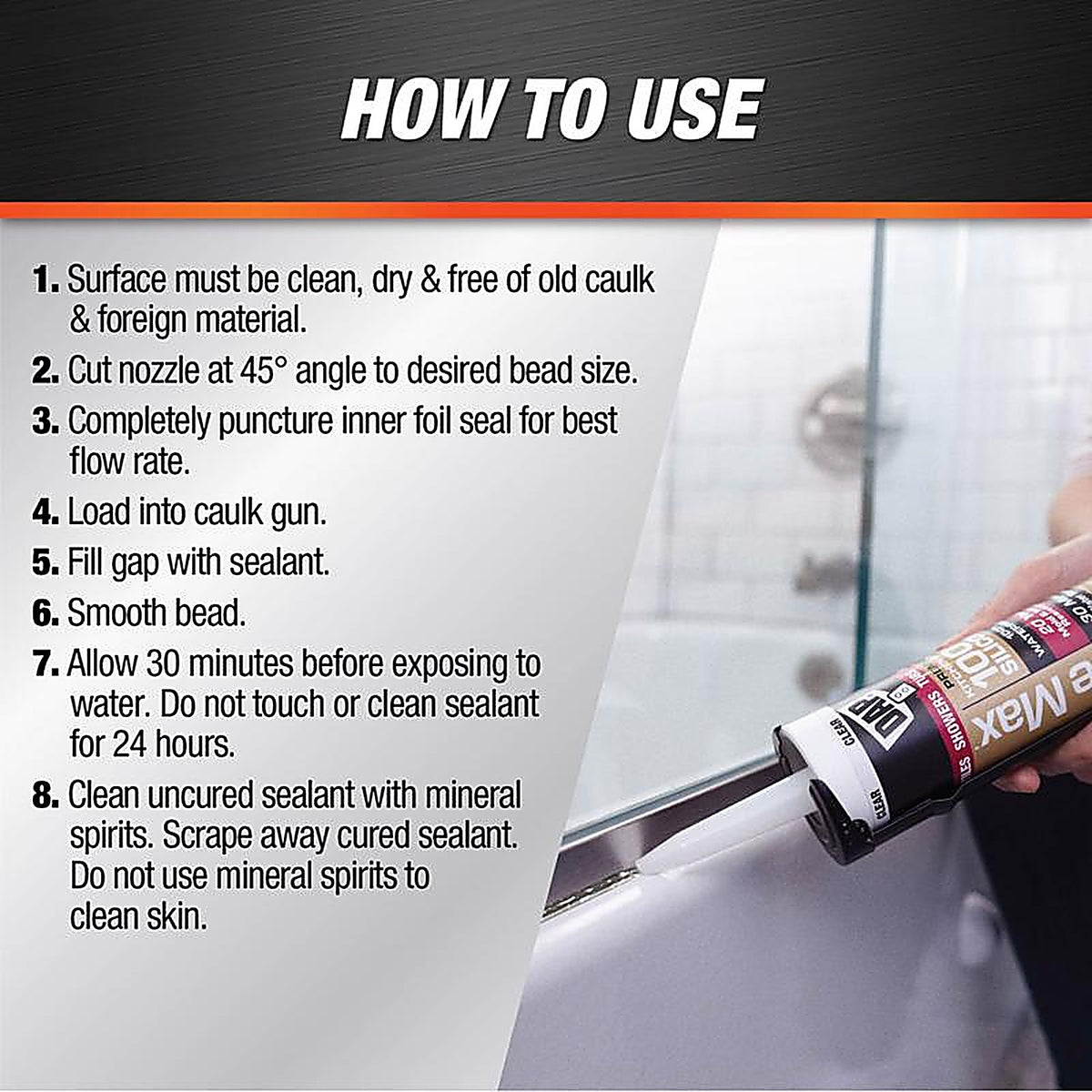 DAP - 7079808668 - Silicone Max Clear Silicone Kitchen and Bath Sealant 10.1 oz