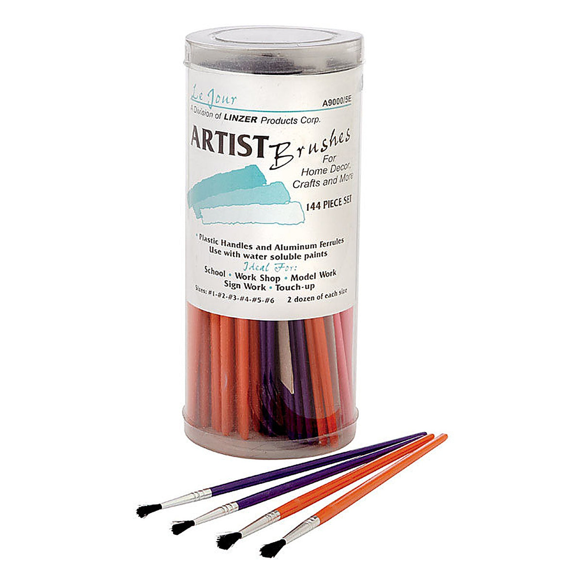 Linzer - A9000 - No. 1, 2, 3, 4, 5 in. W Assorted Artist Paint Brush Set