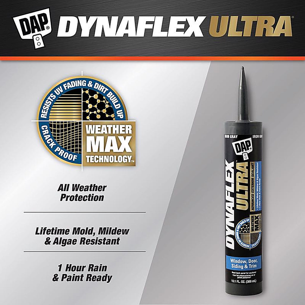 DAP - 7079818215 - Dynaflex Ultra Iron Gray Advanced Latex Door/Siding/ Window Sealant 10.1 oz