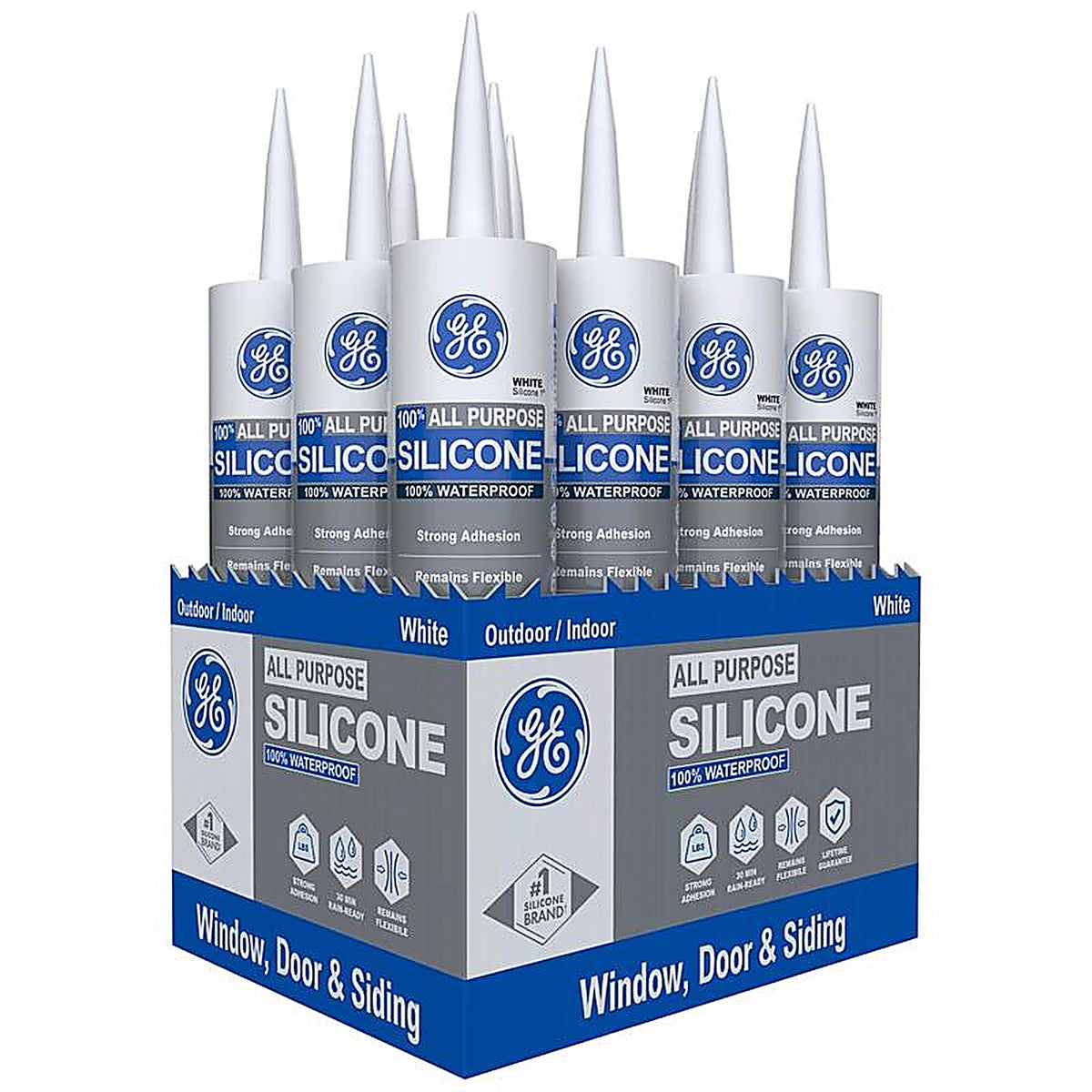 GE - 2749483 - Window & Door White Silicone 1 Window and Door Caulk Sealant 10.1 oz