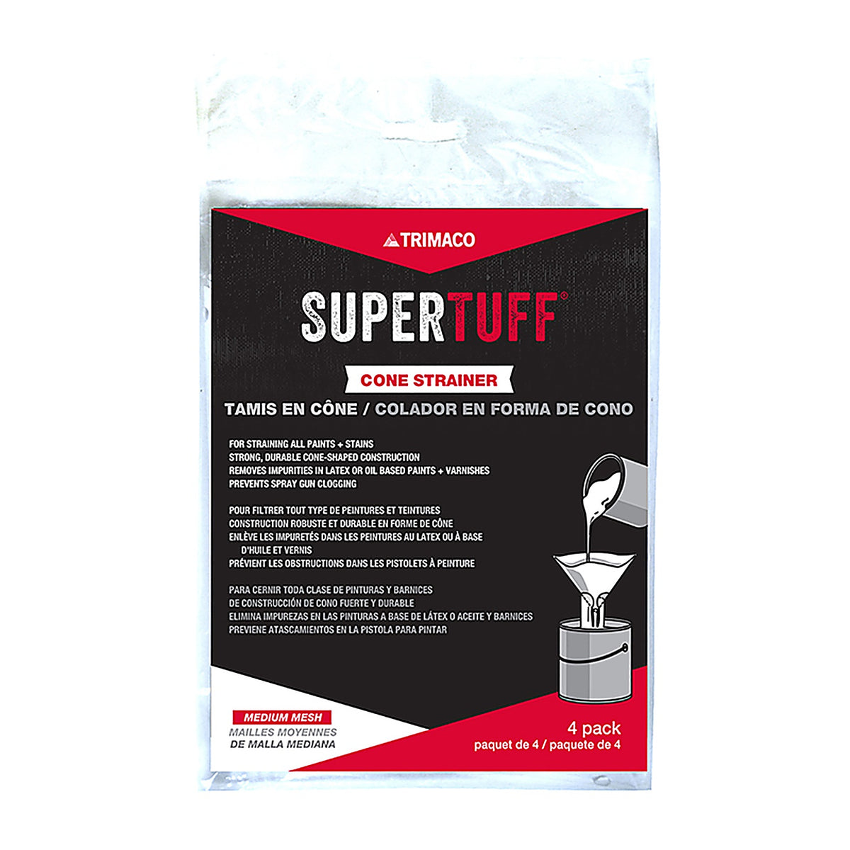 Trimaco - 11101 - SuperTuff White Mesh Cone Paint Strainers