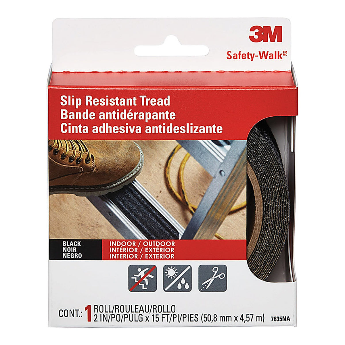 3M - 610B-R2X180 - Safety-Walk Black Step and Ladder Tread Tape 2 in. W x 15 ft. L - 1/Pack