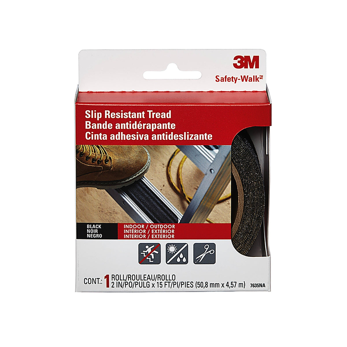 3M - 610B-R2X180 - Safety-Walk Black Step and Ladder Tread Tape 2 in. W x 15 ft. L - 1/Pack