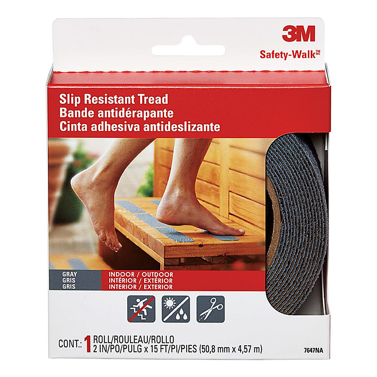 3M - 370G-R2X180 - Gray Anti-Slip Tape 2 in. W x 180 in. L - 1/Pack