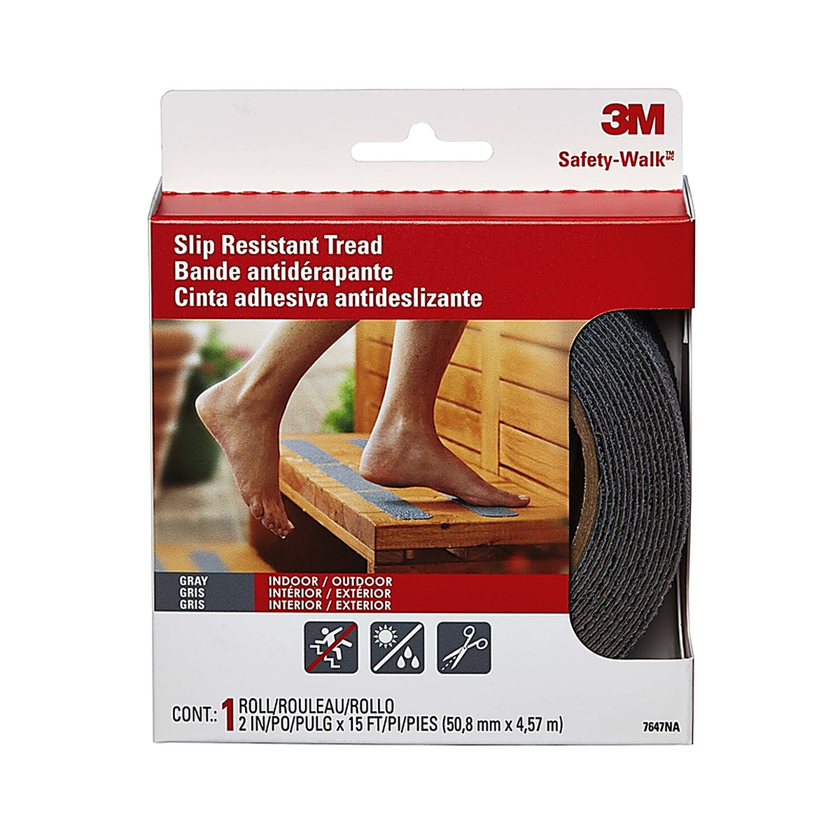 3M - 370G-R2X180 - Gray Anti-Slip Tape 2 in. W x 180 in. L - 1/Pack