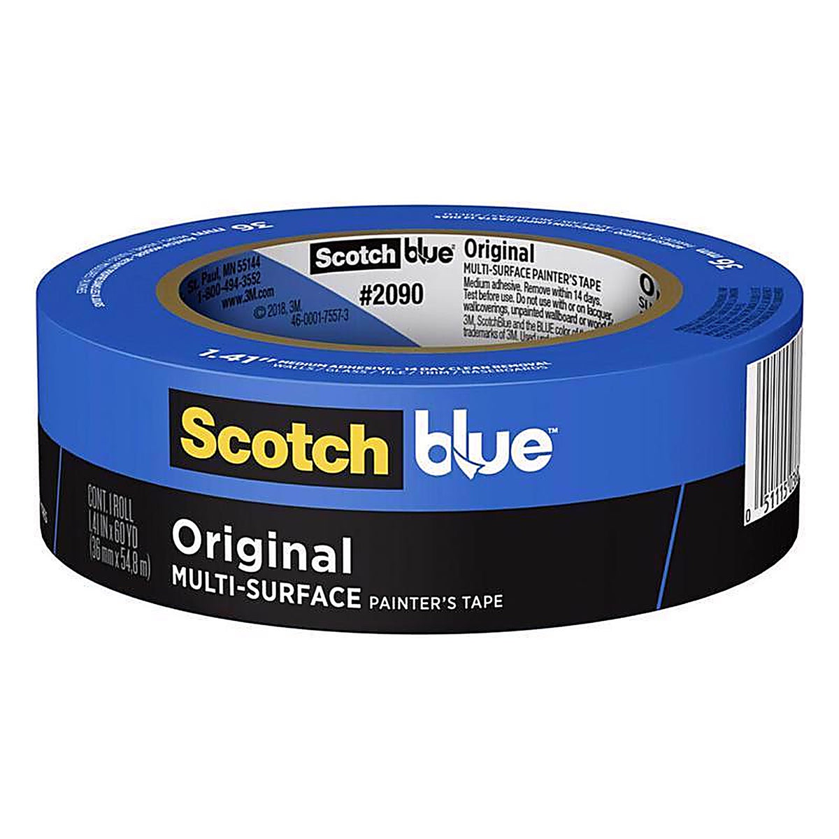 3M - 2090-36NC - ScotchBlue 1.41 in. W x 60 yd. L Blue Medium Strength Original Painter's Tape - 1/Pack