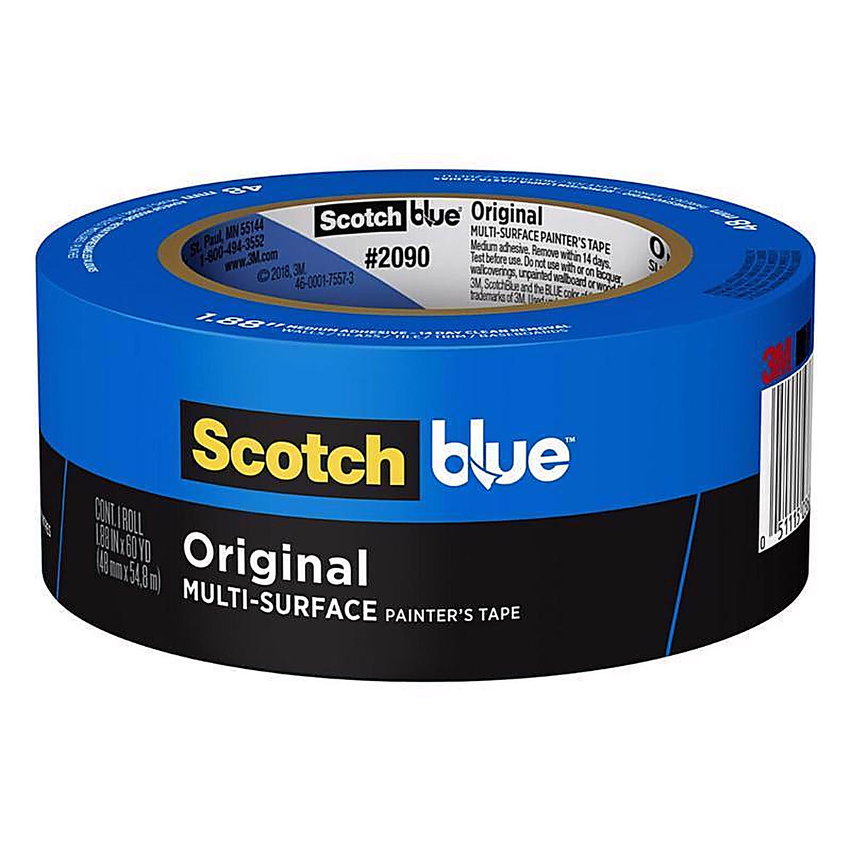 3M - 2090-48NC - ScotchBlue 1.88 in. W x 60 yd. L Blue Medium Strength Original Painter's Tape - 1/Pack